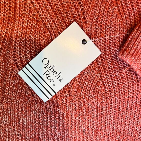 Women's Pullover Cable knit Sweater Sz Small Coral Oversized - Picture 2 of 10